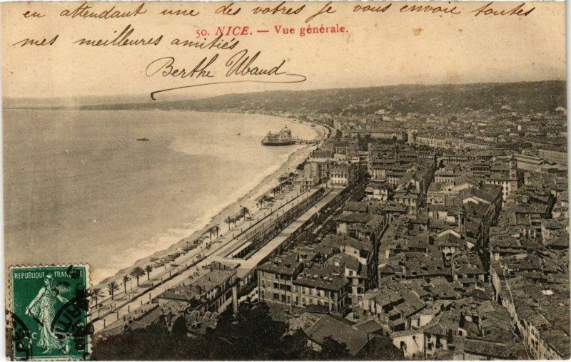 Carte postale ancienne Nice Vue générale à Nice