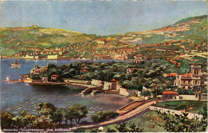 Carte postale ancienne Beaulieu Villefranche vue generale