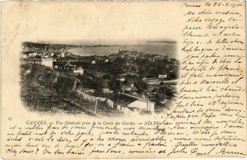 Carte postale ancienne Cannes Vue Générale à Cannes