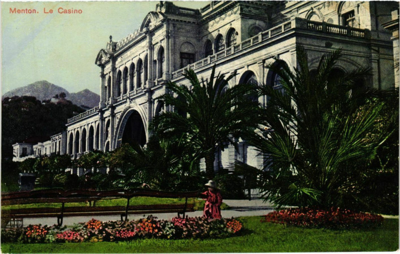 Carte postale ancienne Menton Le Casino à Menton