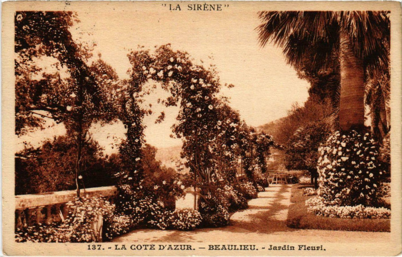 Carte postale ancienne Beaulieu Jardin Fleuri