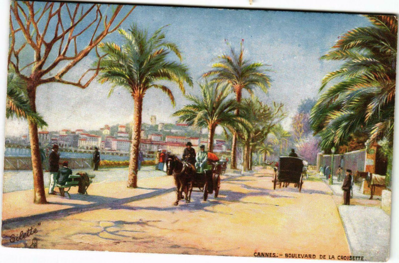 Carte postale ancienne Cannes Boulevard de la Croisette à Cannes