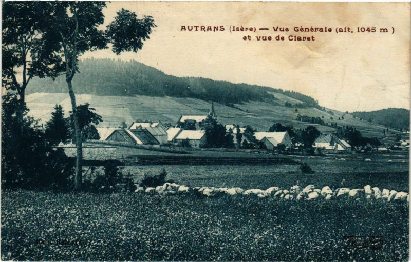 Carte postale ancienne Autrans - Vue Generale et Vue de Claret France