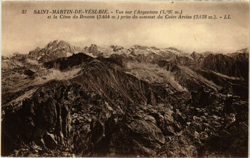 Carte postale ancienne St Martin Vesubie- vue sur l'Argentera France