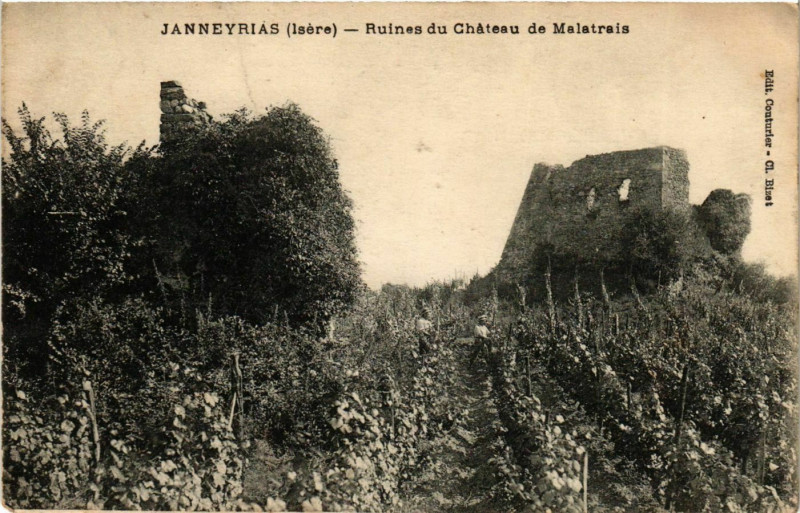 Carte postale ancienne Janneyrias - Ruines du Chateau de Malatrais France à Janneyrias