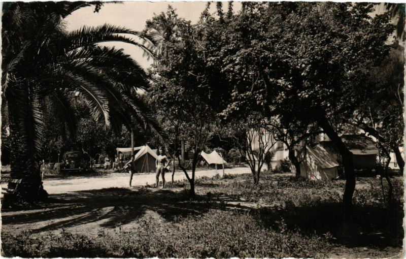 Carte postale ancienne Ideal Camping- 2, route de Marseille Nice France à Nice