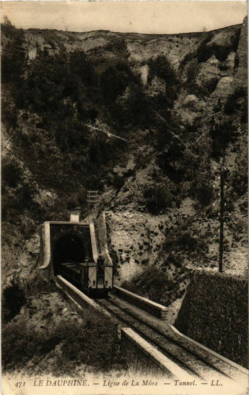 Carte postale ancienne Ligne de La Mure - Tunnel France à La Mure