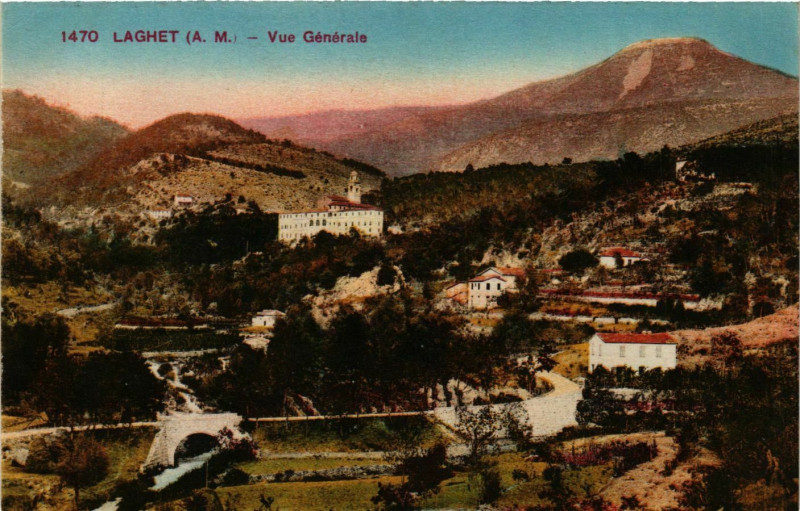 Carte postale ancienne Laghet- Vue generale France