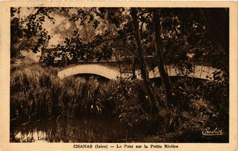 Carte postale ancienne Chanas - Le Pont sur la Petite Riviere France à Chanas