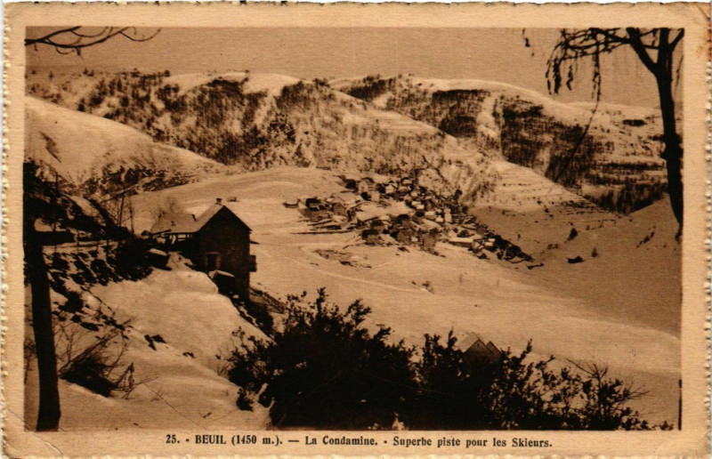 Carte postale ancienne Beuil- La Condamine,Superbe piste pour les Skieurs France à Beuil