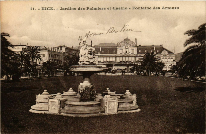 Carte postale ancienne Nice- Jardins des Palmiers et Casino France à Nice
