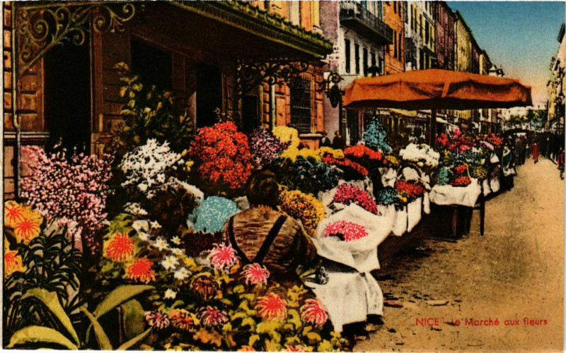 Carte postale ancienne Nice- Le Marche aux Fleurs France à Nice