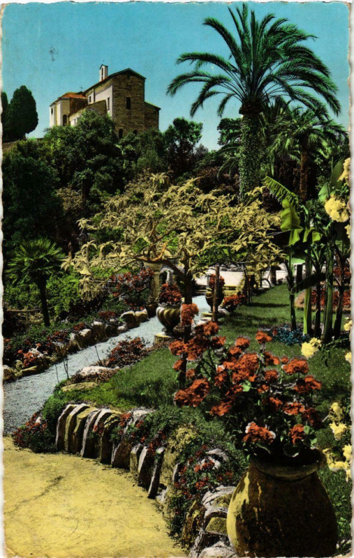 Carte postale ancienne Menton- Annonciata, une allee des jardins France à Menton