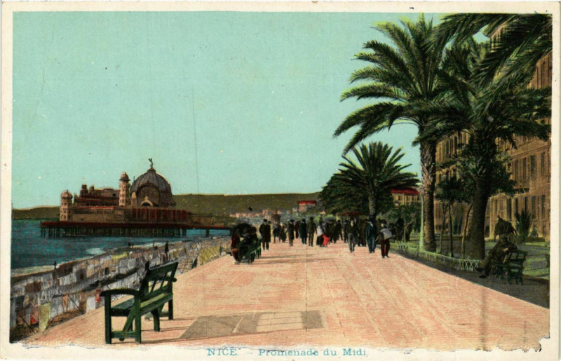 Carte postale ancienne Nice- Promenade du Midi France à Nice