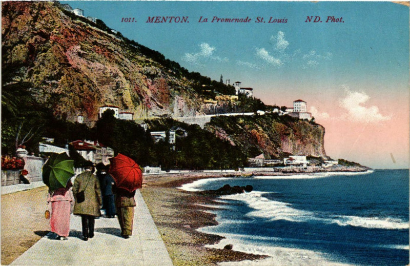 Carte postale ancienne Menton- La Promenade St Louis France à Menton