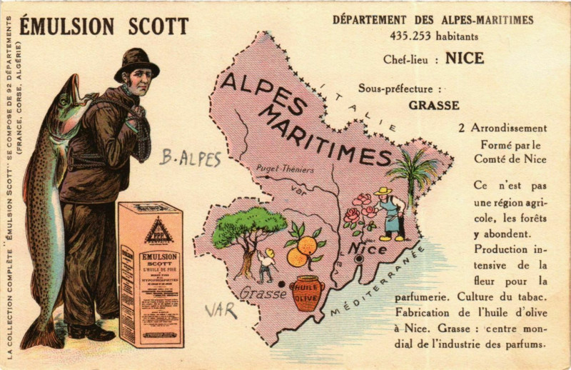 Carte postale ancienne Grasse- souvenir France à Grasse