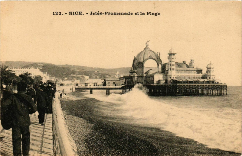 Carte postale ancienne Nice- Jetee Promenade et la Plage France à Nice