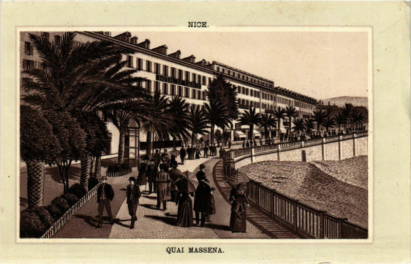 Carte postale ancienne Nice- Quai Massena France à Nice