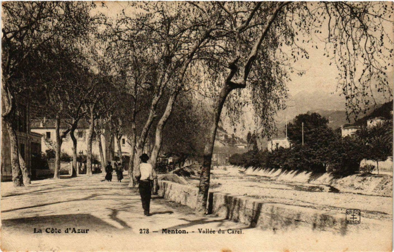Carte postale ancienne Menton- Vallee du Carei France à Menton