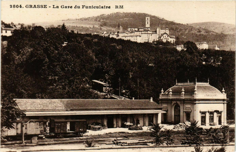 Carte postale ancienne Grasse- La Gare du Funiculaire France à Grasse