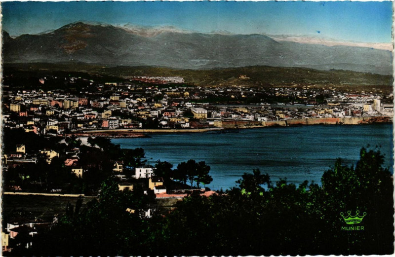 Carte postale ancienne Antibes- Vue generale et les Alpes France à Antibes