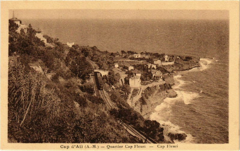 Carte postale ancienne Cap d'Ail- Quartier Cap Fleuri France à Cap-d'Ail