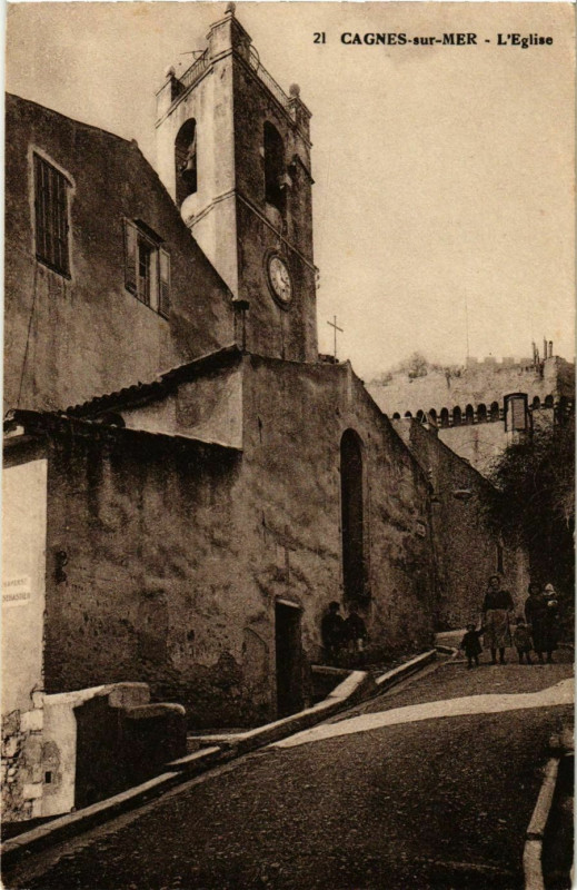 Carte postale ancienne Cagnes sur Mer- Eglise France à Cagnes-sur-Mer