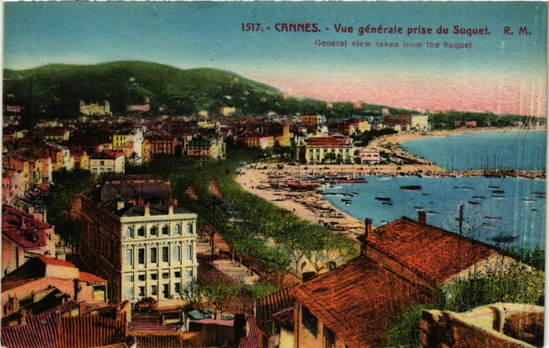 Carte postale ancienne Cannes- vue generale prise du Suquet France à Cannes
