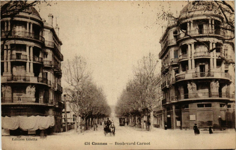 Carte postale ancienne Cannes- Boulevard Carnot France à Cannes