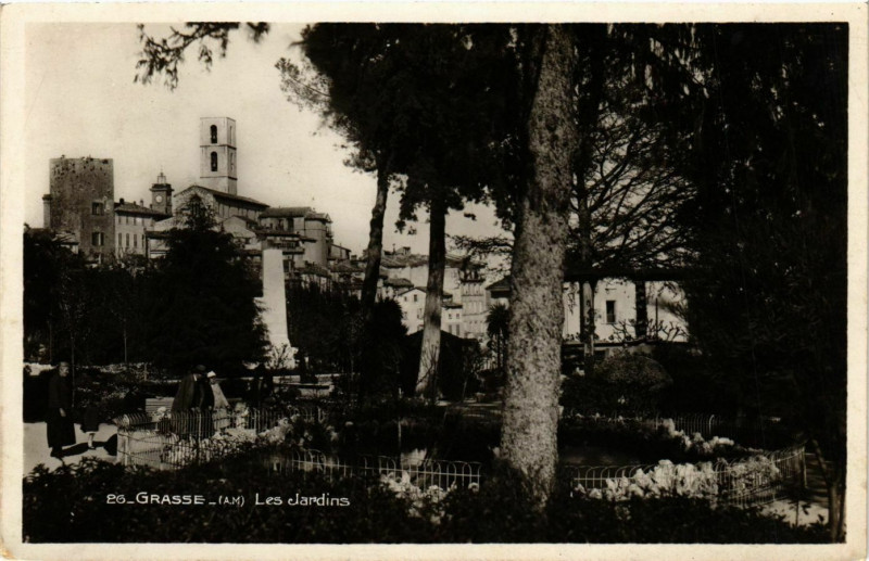Carte postale ancienne Grasse- Les Jardins France à Grasse