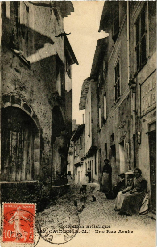 Carte postale ancienne Cagnes sur Mer- Une Rue Arabe France à Cagnes-sur-Mer