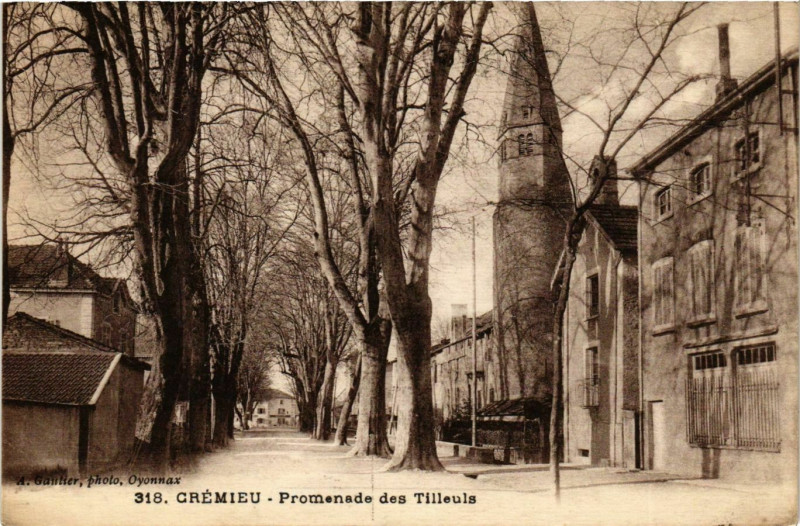 Carte postale ancienne Cremieu - Promenade des Tilleuls France à Crémieu