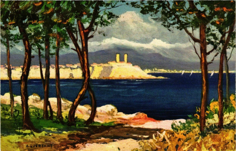 Carte postale ancienne Antibes- Vue du Cap France à Antibes