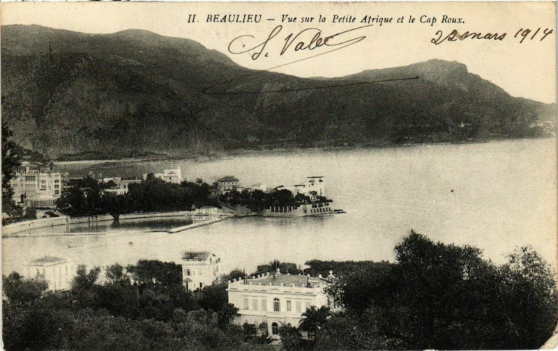 Carte postale ancienne Beaulieu sur Mer- vue sur la Petite Afrique&Cap Roux France à Beaulieu-sur-Mer