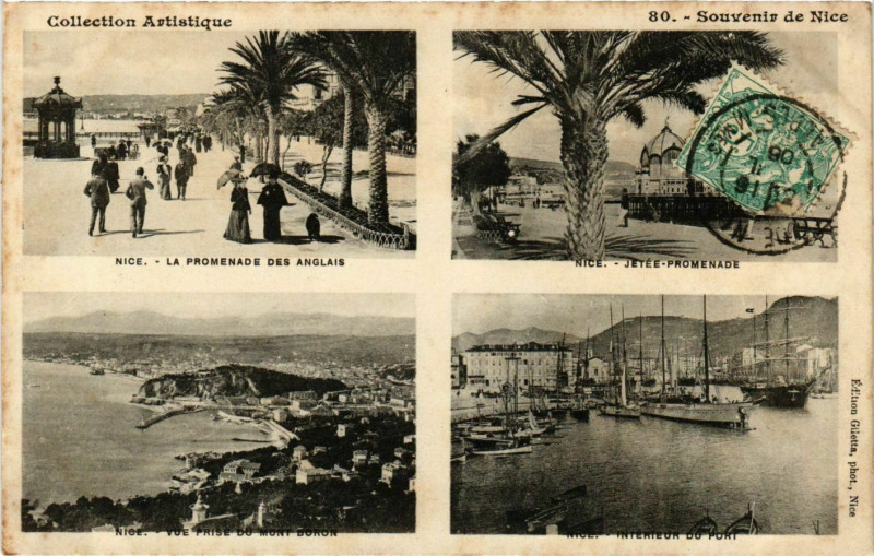 Carte postale ancienne Souvenir de Nice à Nice