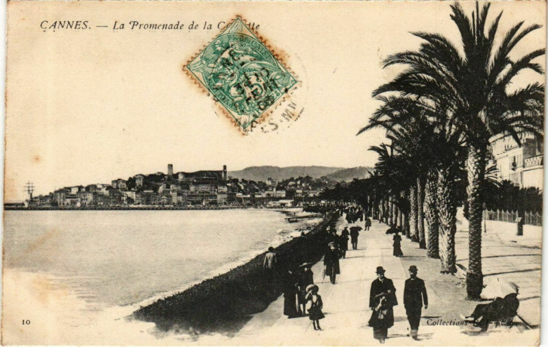 Carte postale ancienne Cannes La Promenade à Cannes