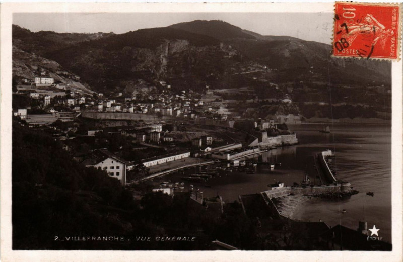 Carte postale ancienne Villefranche - Vue générale