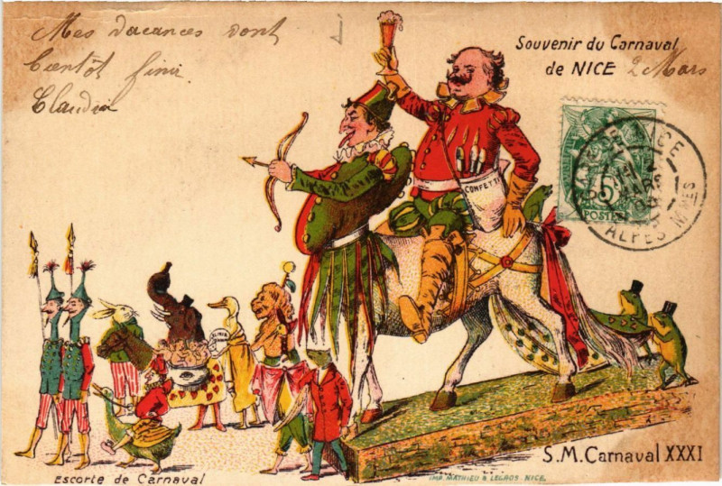 Carte postale ancienne Nice - Souvenir du Carnaval de Nice - S. M. Carnaval Xxxi à Nice