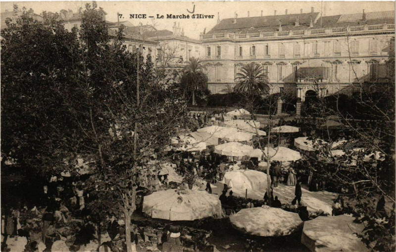 Carte postale ancienne Nice - Le Marché d'Hiver à Nice