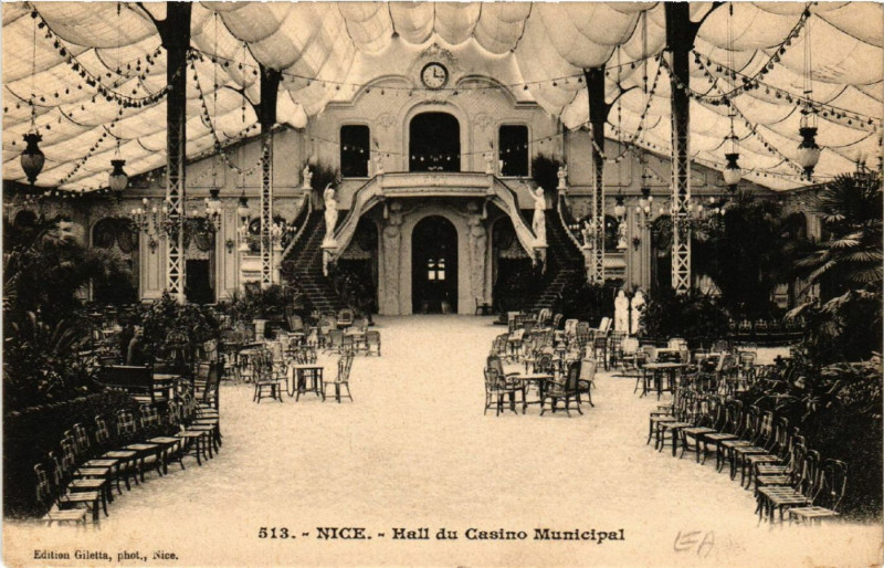 Carte postale ancienne Nice - Hall du Casino Municipal à Nice