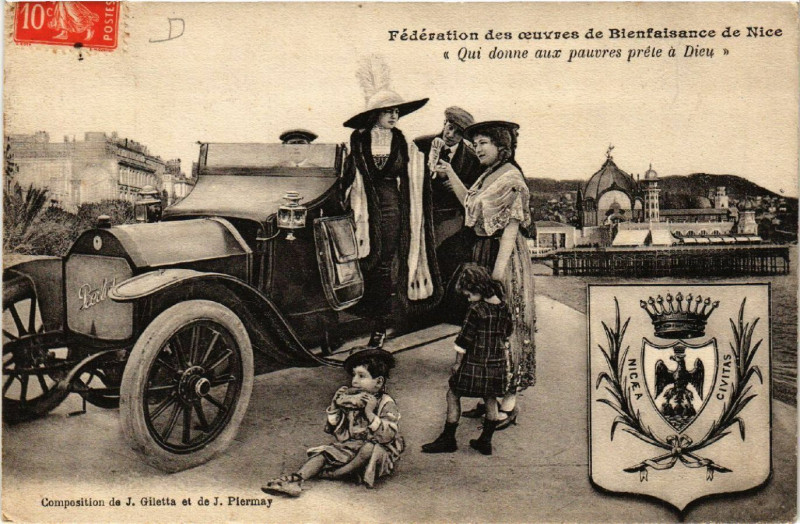 Carte postale ancienne Nice - Federation des oeuvres de Beinfaisance de Nice à Nice