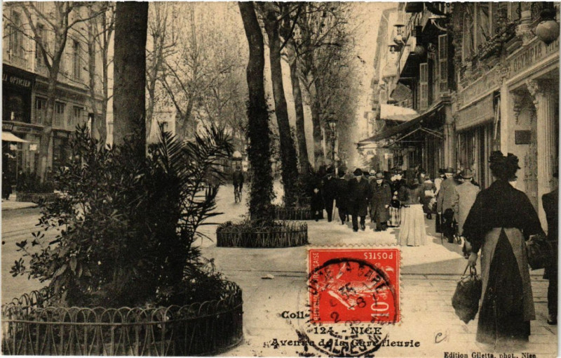 Carte postale ancienne Nice - Avenue de la Gare Fleurie à Nice