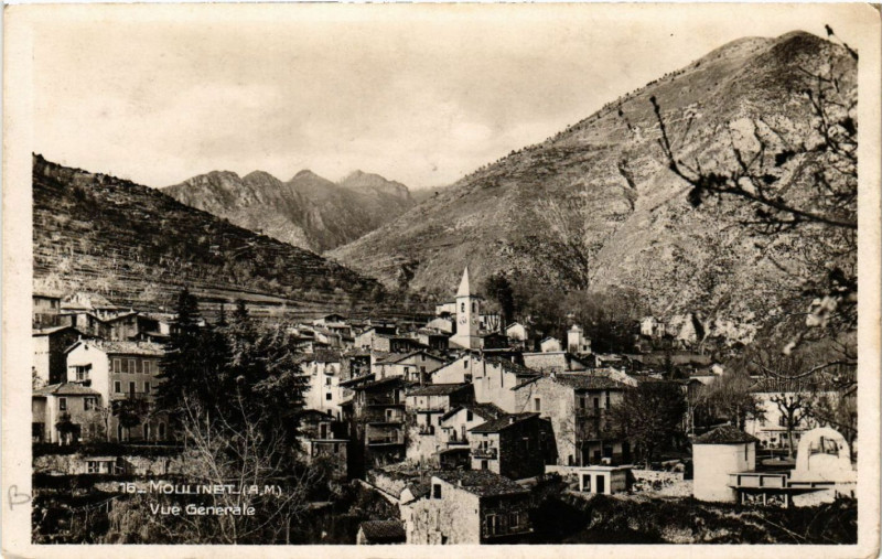 Carte postale ancienne Moulinet - Vue générale à Moulinet