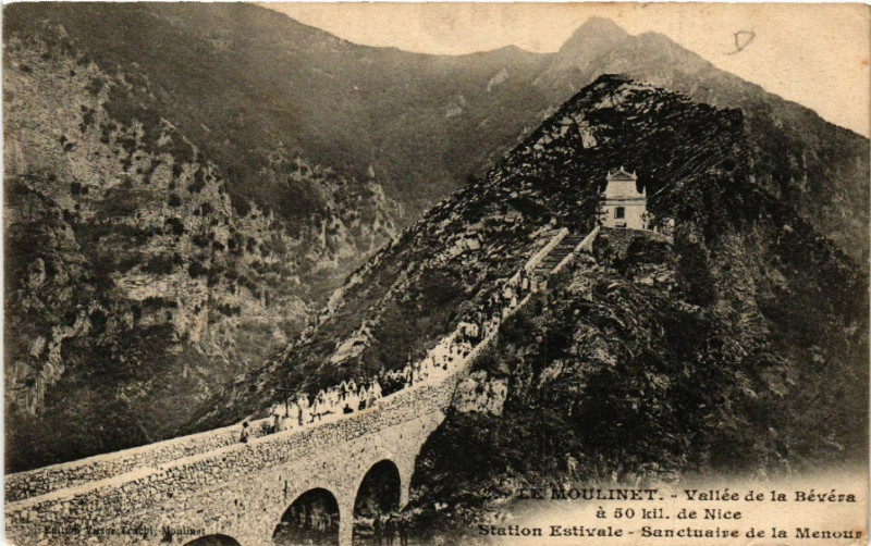 Carte postale ancienne Moulinet - Le Moulinet - Vallée de la Bévéra - Station Estivale à Moulinet