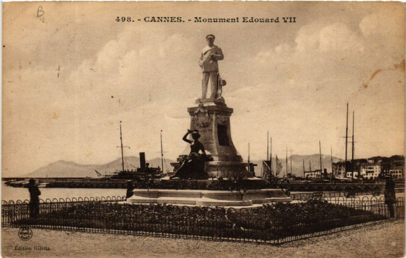 Carte postale ancienne Cannes - Monument Edouard Vii à Cannes