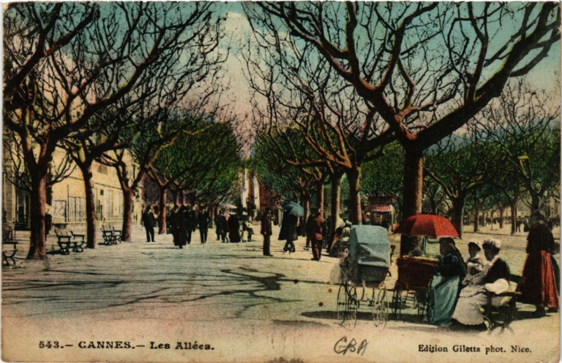 Carte postale ancienne Cannes - Les Allées à Cannes