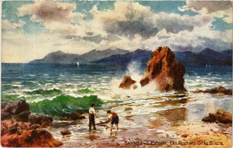 Carte postale ancienne Cannes - L'Esterel - Les Rochers de La Bocca à Cannes