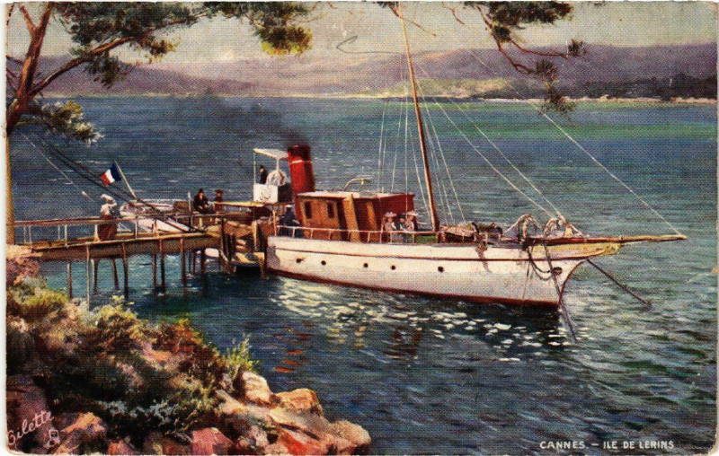 Carte postale ancienne Cannes - Ile de Lerins - Scene à Cannes