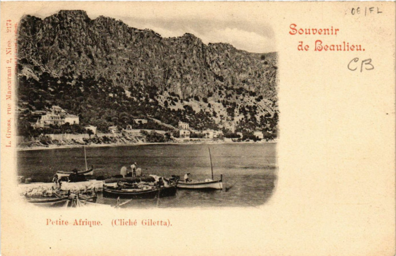 Carte postale ancienne Beaulieu - Petite Afrique - Cliché Giletta