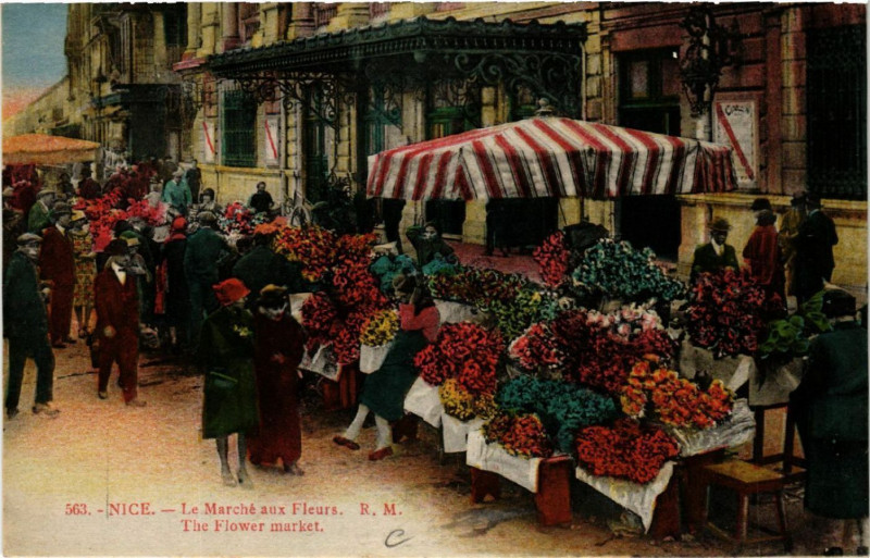 Carte postale ancienne Nice - Le Marché aux Fleurs à Nice